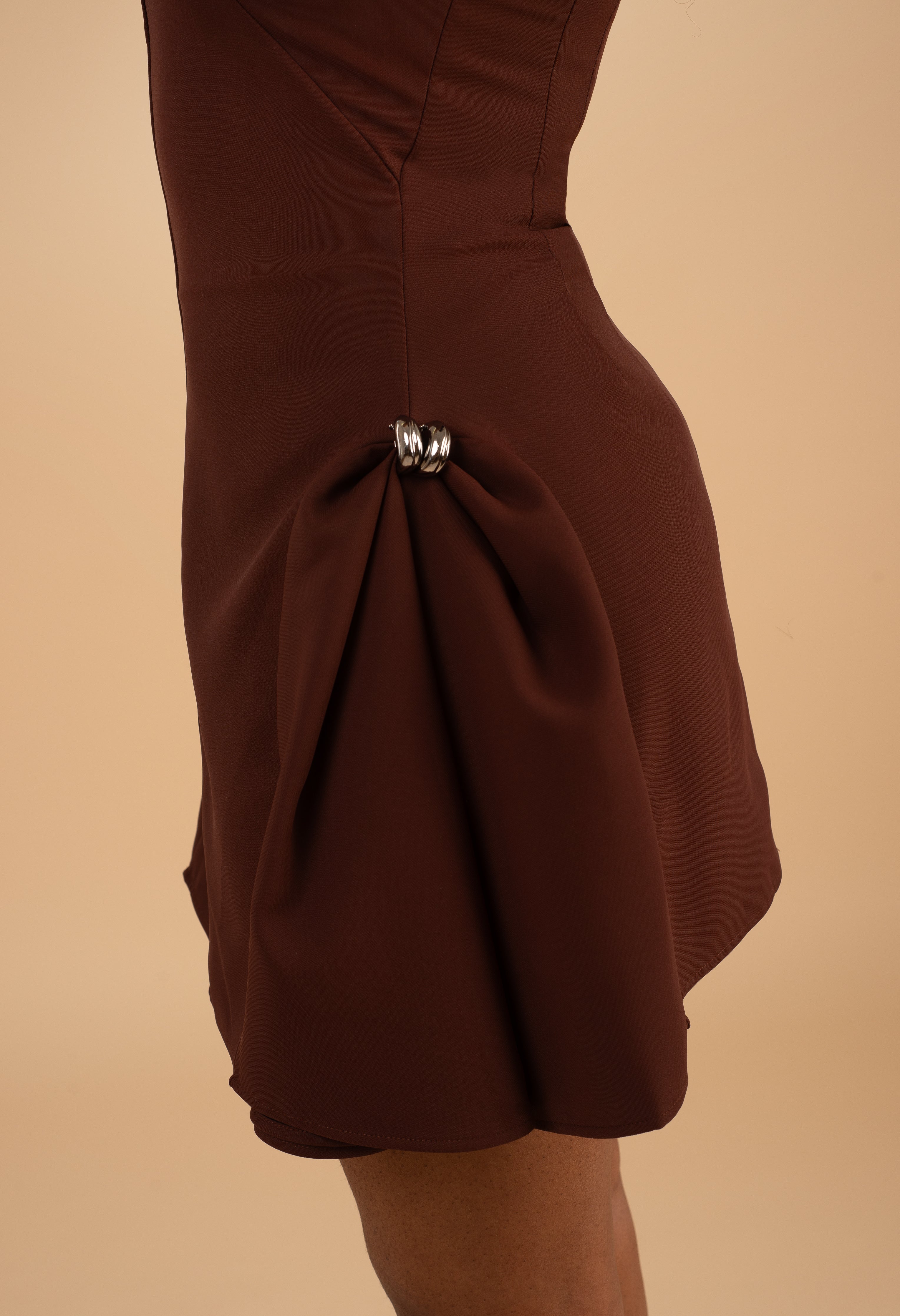 The Architect Mini Dress in cocoa Sculpt Label The Architect Mini Dress in cocoa Sculpt Label
