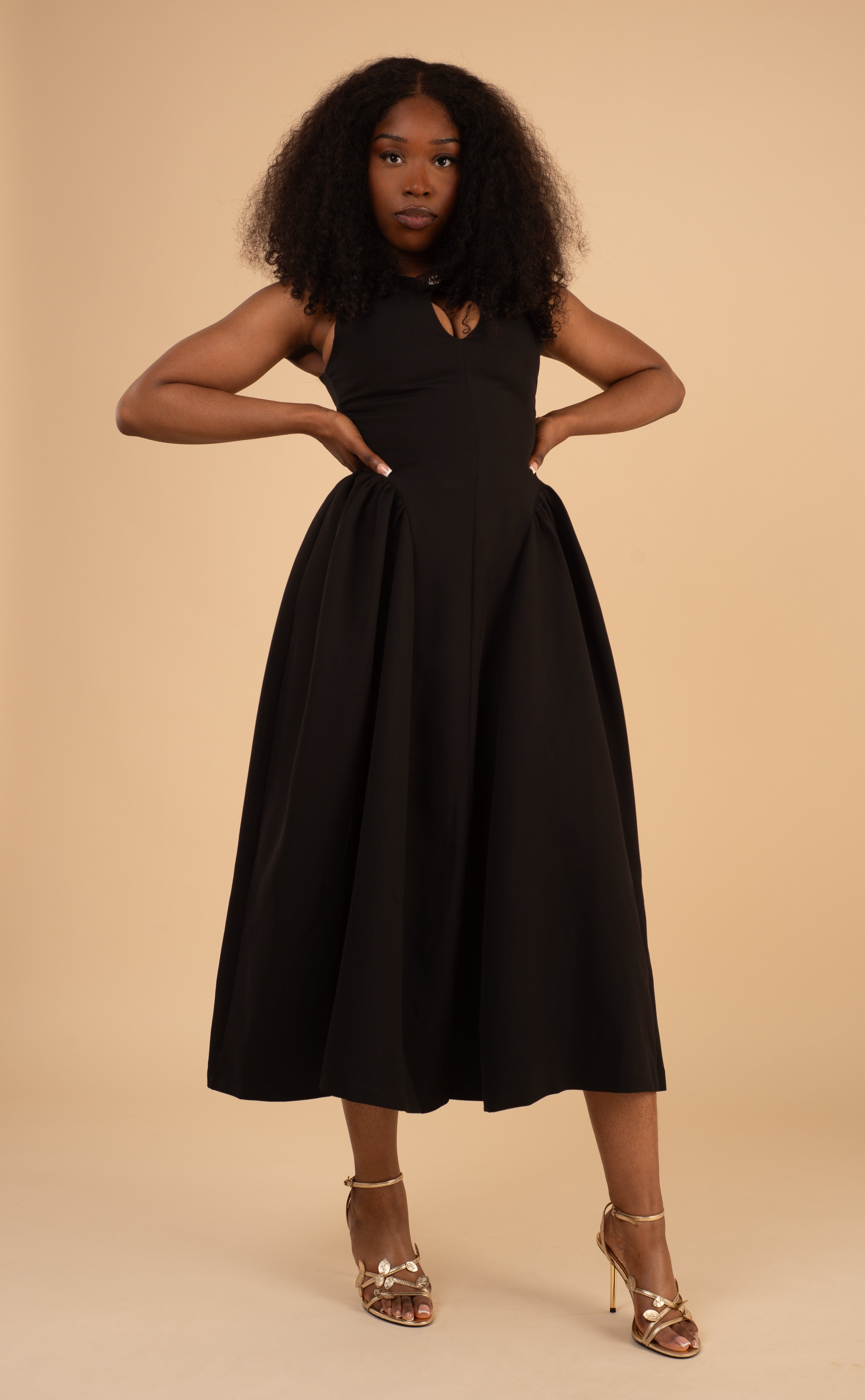 The Scarlett Keyhole Maxi - Crimson Gown